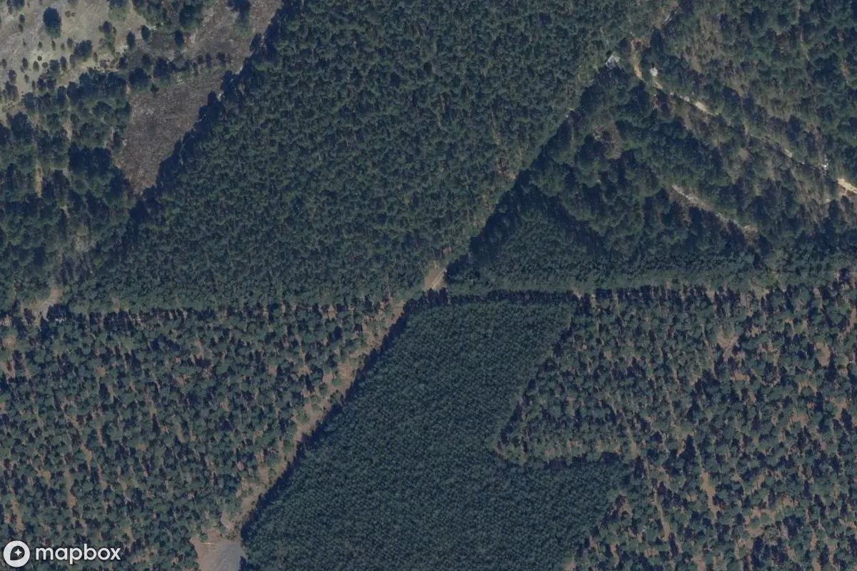 Aerial satellite view of Wachturm, an abandoned Tower in Baruth/Mark, Germany