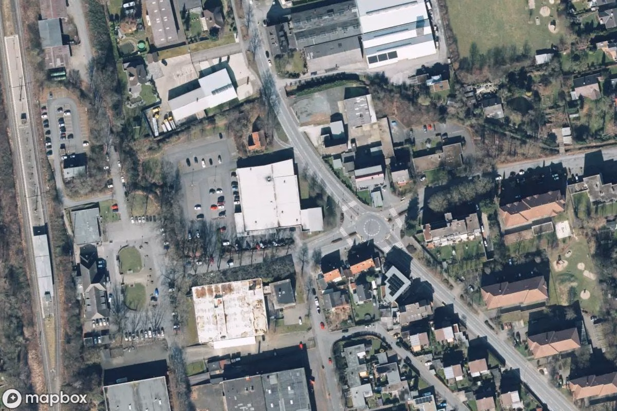 Satellitbild från luften av Schlecker, en övergiven  i Werne, Tyskland