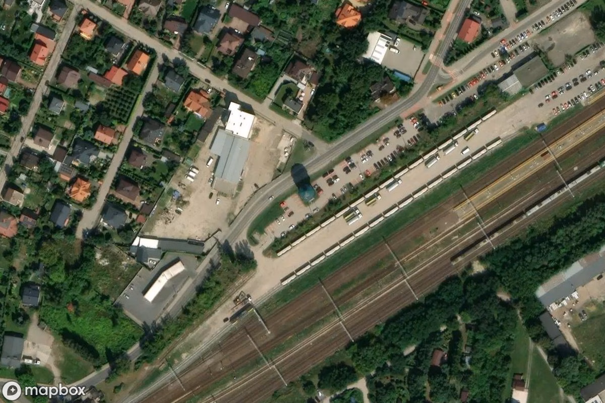 Satellitenansicht von Wasserturm, eine verlassene Turm in Sochaczew, Polen