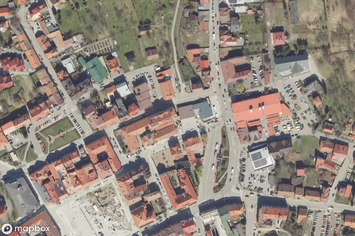 Vue aérienne satellite de Thermalbad Salzmine Bochnia, un Mine abandonné à Bochnia, Pologne