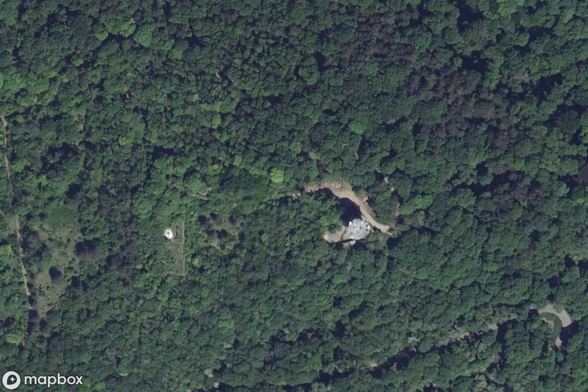 Satellittbilde fra luften av Fort Diou, et forlatt Militært anlegg i Scy-Chazelles, Frankrike