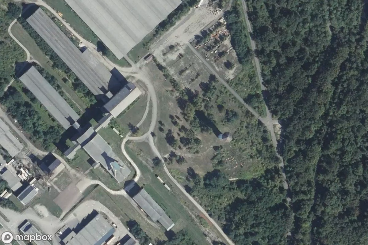 Aerial satellite view of Fabrik Unger, an abandoned Factory in Pulversheim, France