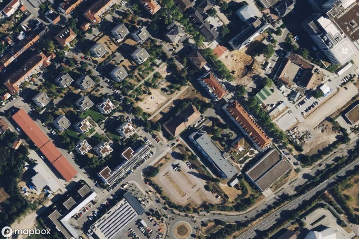 Satellitbillede set fra luften af Gebäude, et forladt  i Speyer, Tyskland