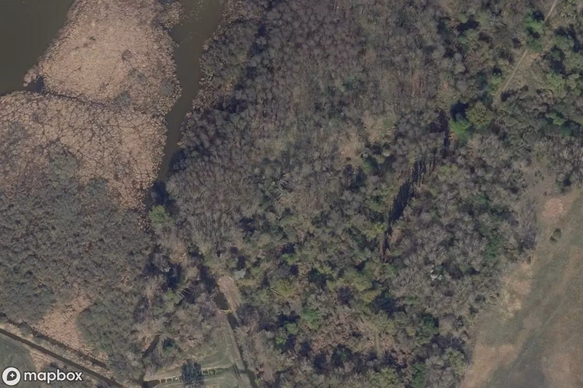 Aerial satellite view of Tankruine, an abandoned Ruin in Rangsdorf, Germany