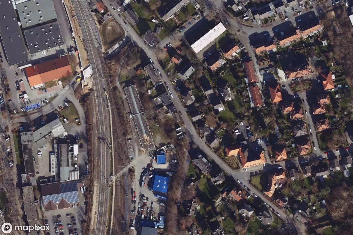 Aerial satellite view of Fachwerkhaus, an abandoned  in Troisdorf, Germany