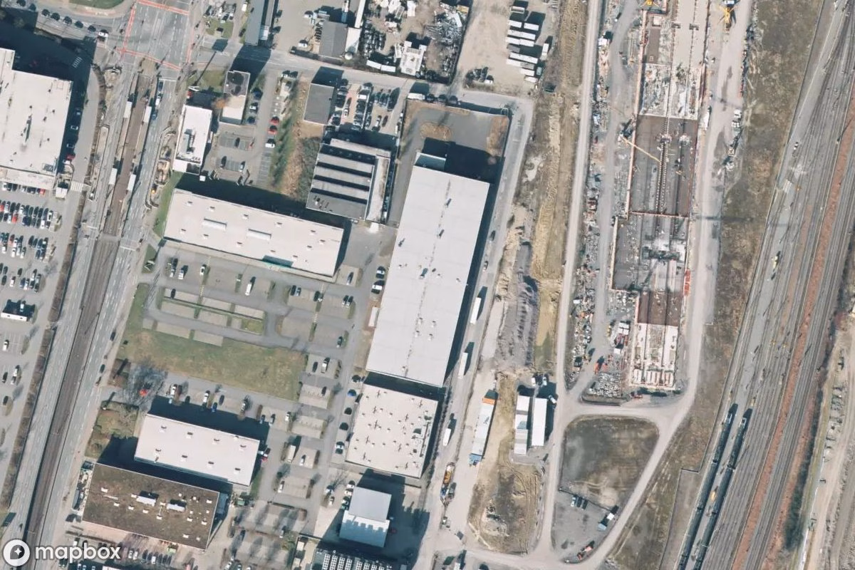 Aerial satellite view of Möbelhaus, an abandoned  in Dortmund, Germany