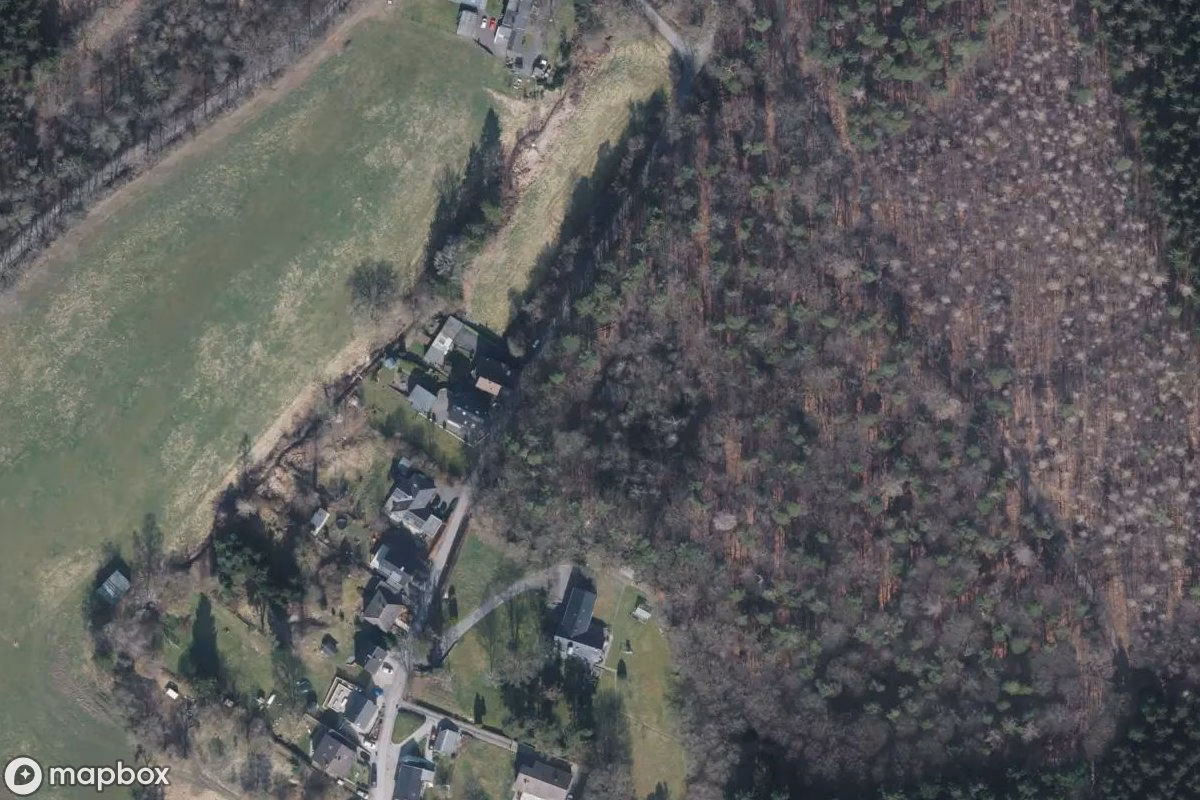 Műholdas légi felvétel Bunker helyszínről, egy elhagyatott Bunker itt: Stolberg, Németország