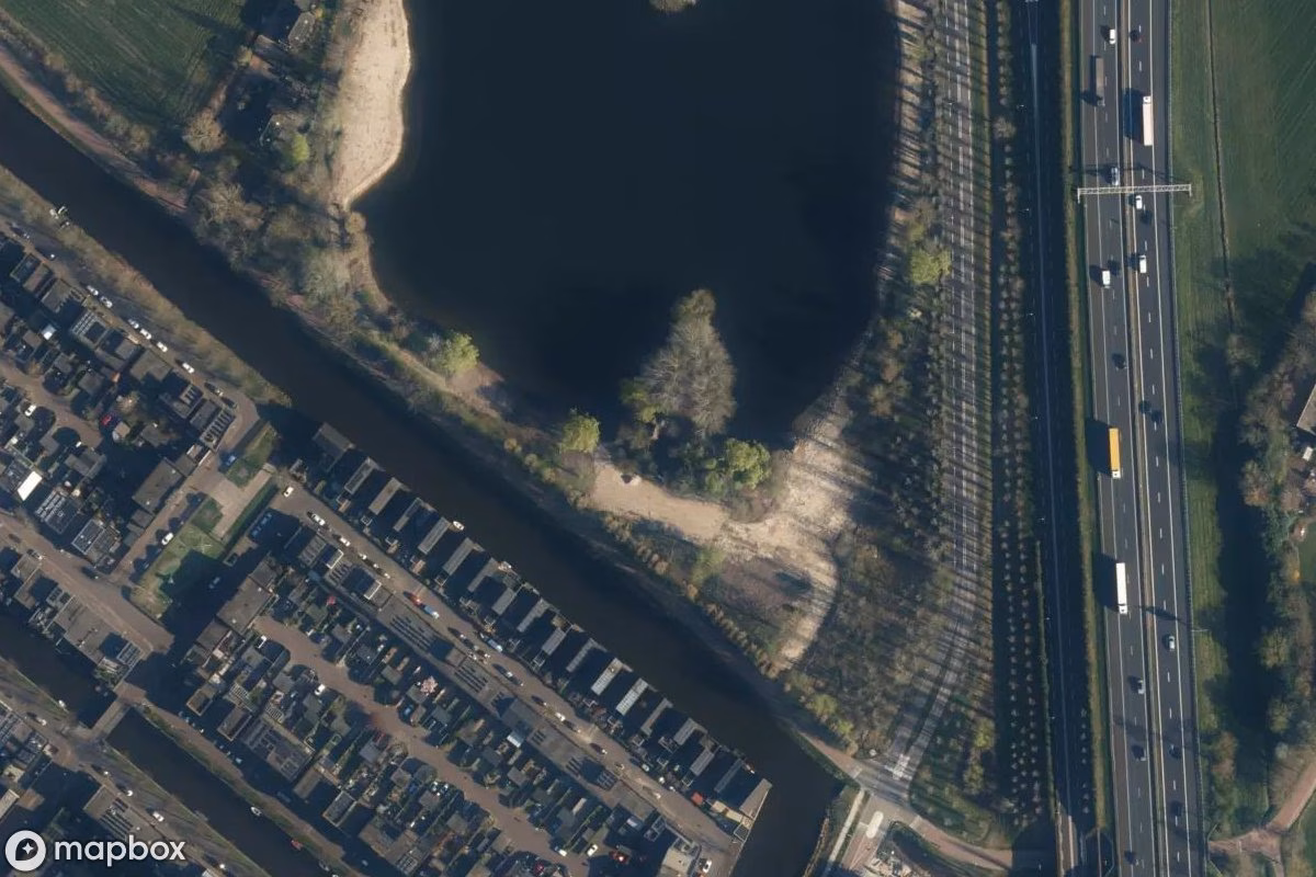 Vue aérienne satellite de t Hammetje, un abandonné à Amersfoort, Pays-Bas