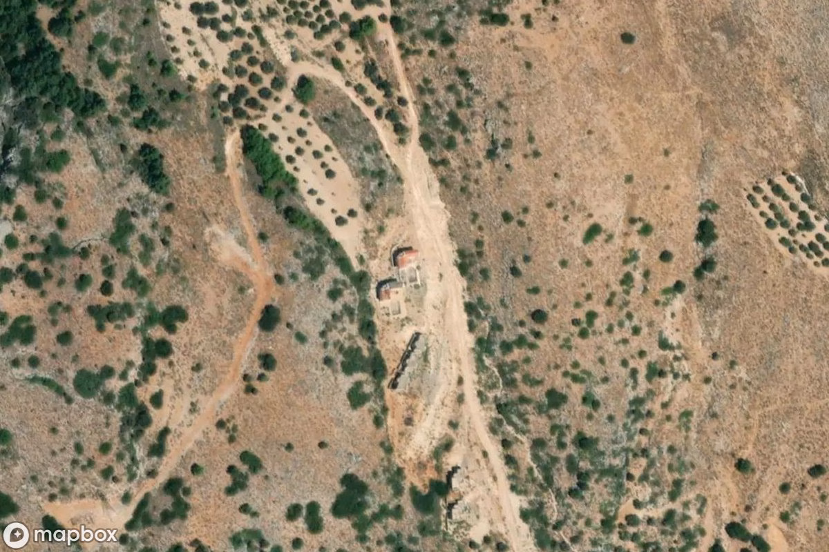 Satellitbillede set fra luften af Lost Place, et forladt i Archangelos, Grækenland