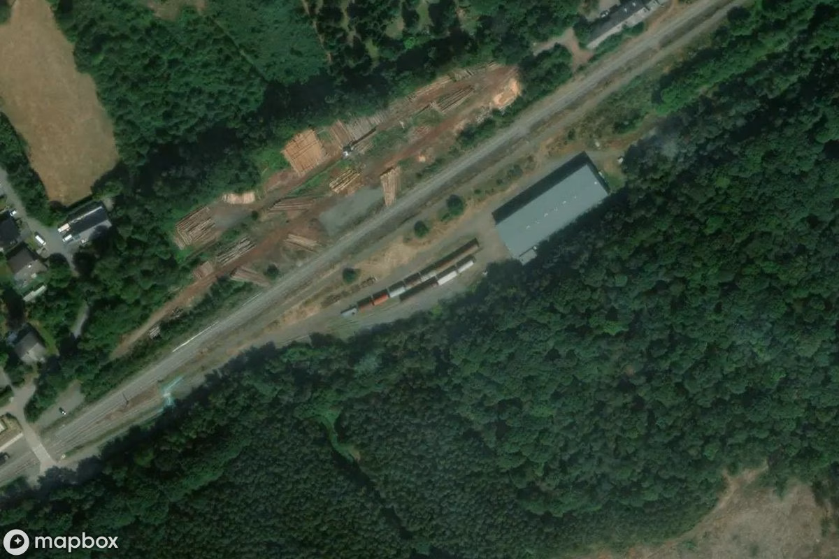 Satellitenansicht von Bahnhof Raeren, eine verlassene Bahnhof in Raeren, Belgien