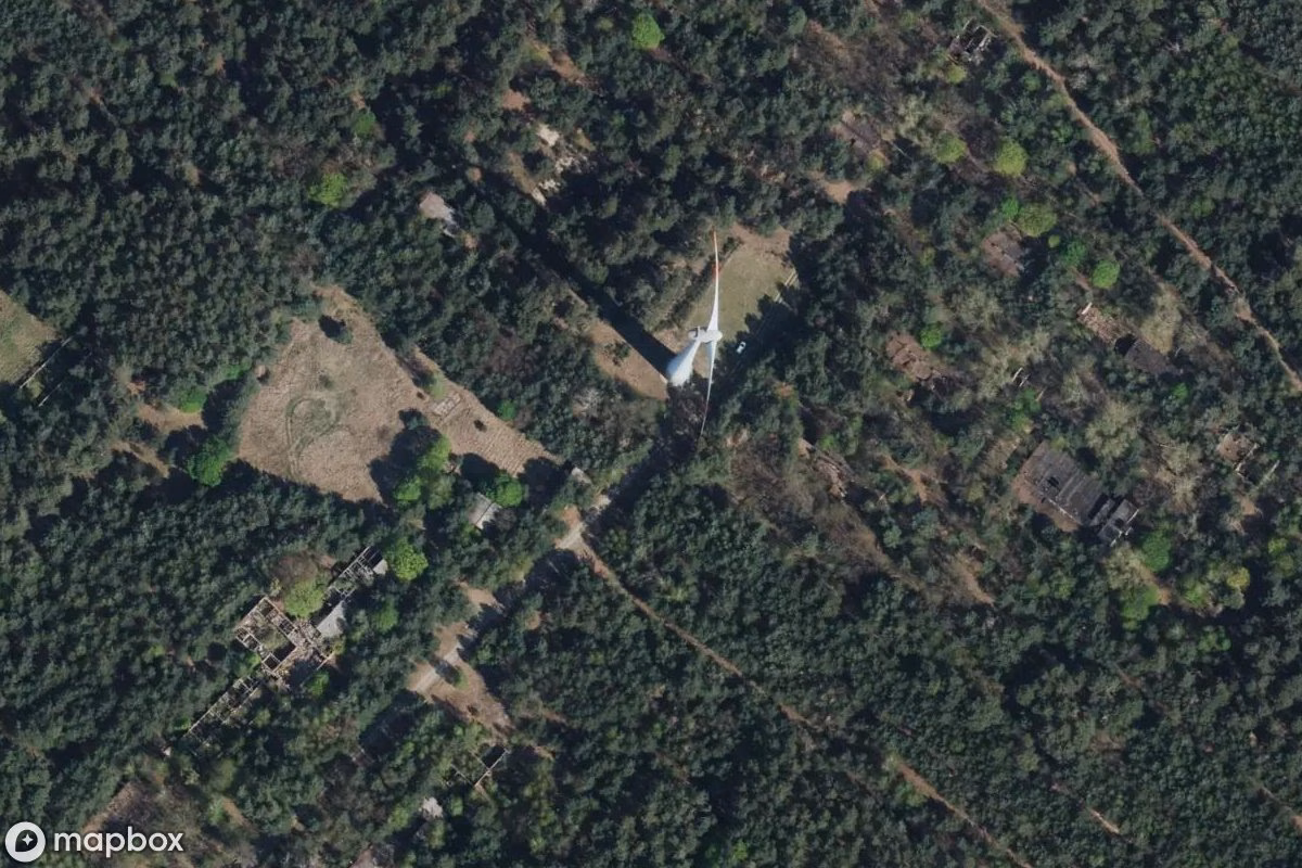 Satelitarny widok z lotu ptaka Muna, opuszczone Obiekt wojskowy w Jüterbog, Niemcy