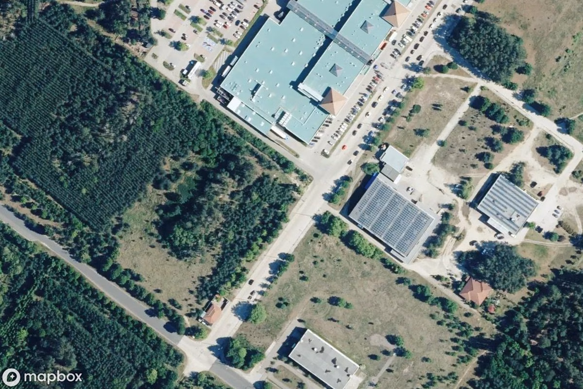 Aerial satellite view of Unterirdische Gänge, an abandoned Tunnel in Weißwasser/Oberlausitz - Běła Woda, Germany