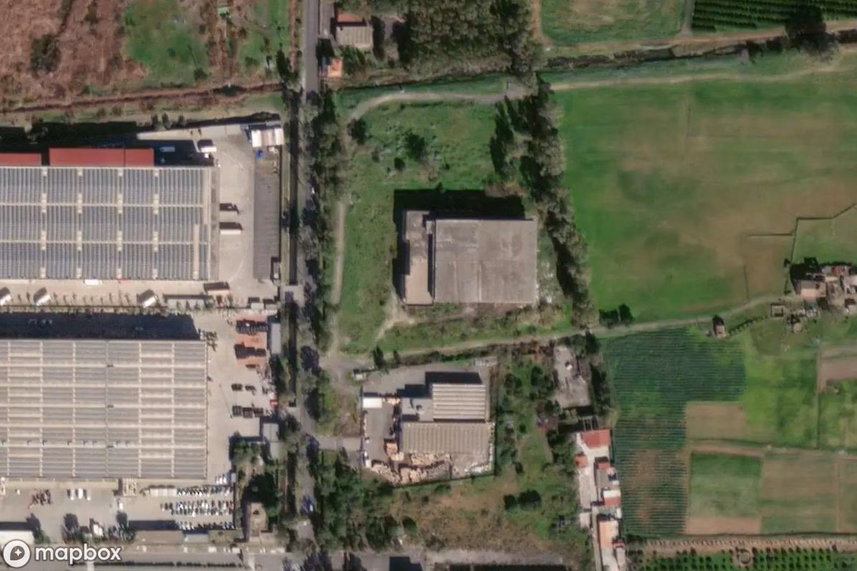 Satellitbillede set fra luften af Lost Place, et forladt  i Catania, Italien