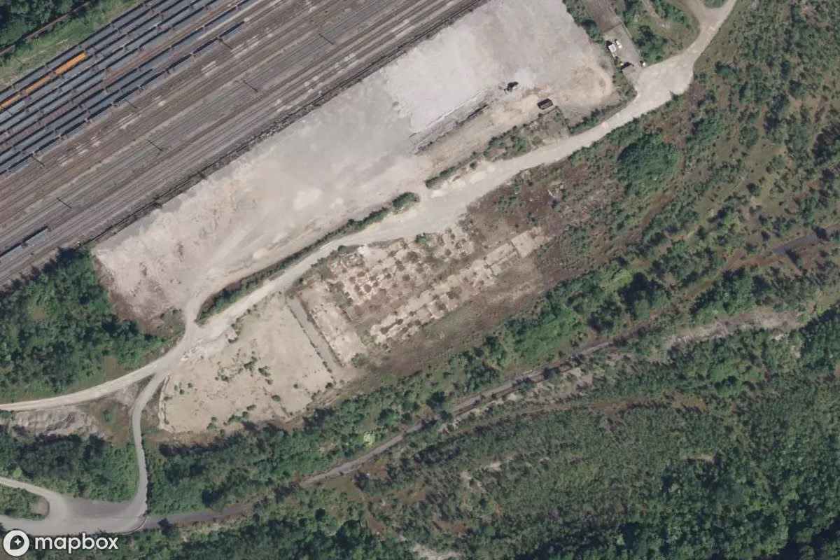 Satellitbild från luften av Ruinen, en övergiven Ruin i Duisburg, Tyskland