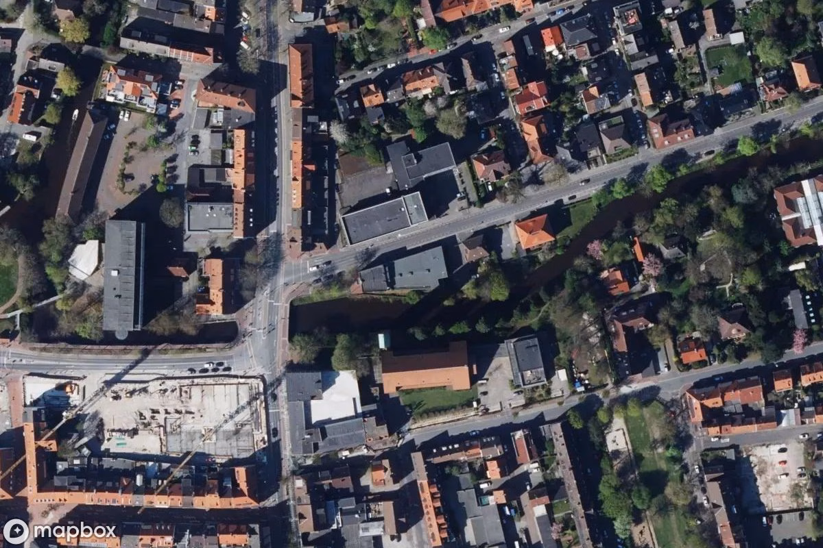 Satelitarny widok z lotu ptaka Apollo Theater, opuszczone Teatr w Emden, Niemcy