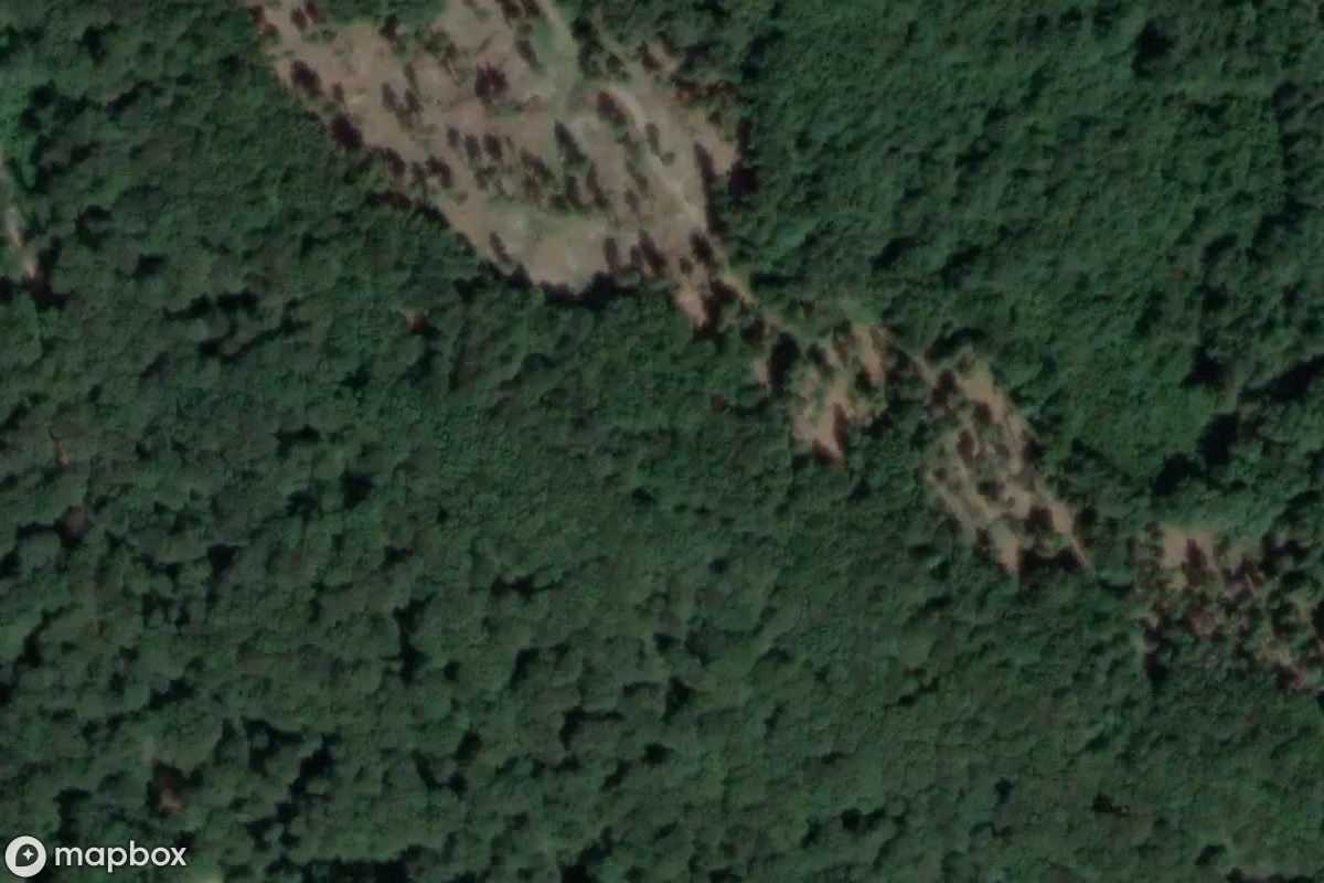Aerial satellite view of Lackowa, an abandoned  in Petrová, Slovakia