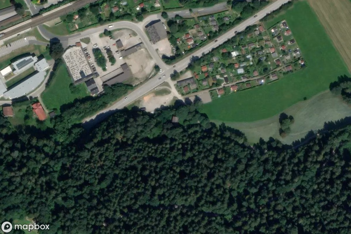 Aerial satellite view of Haus, an abandoned in Radfeld, Austria