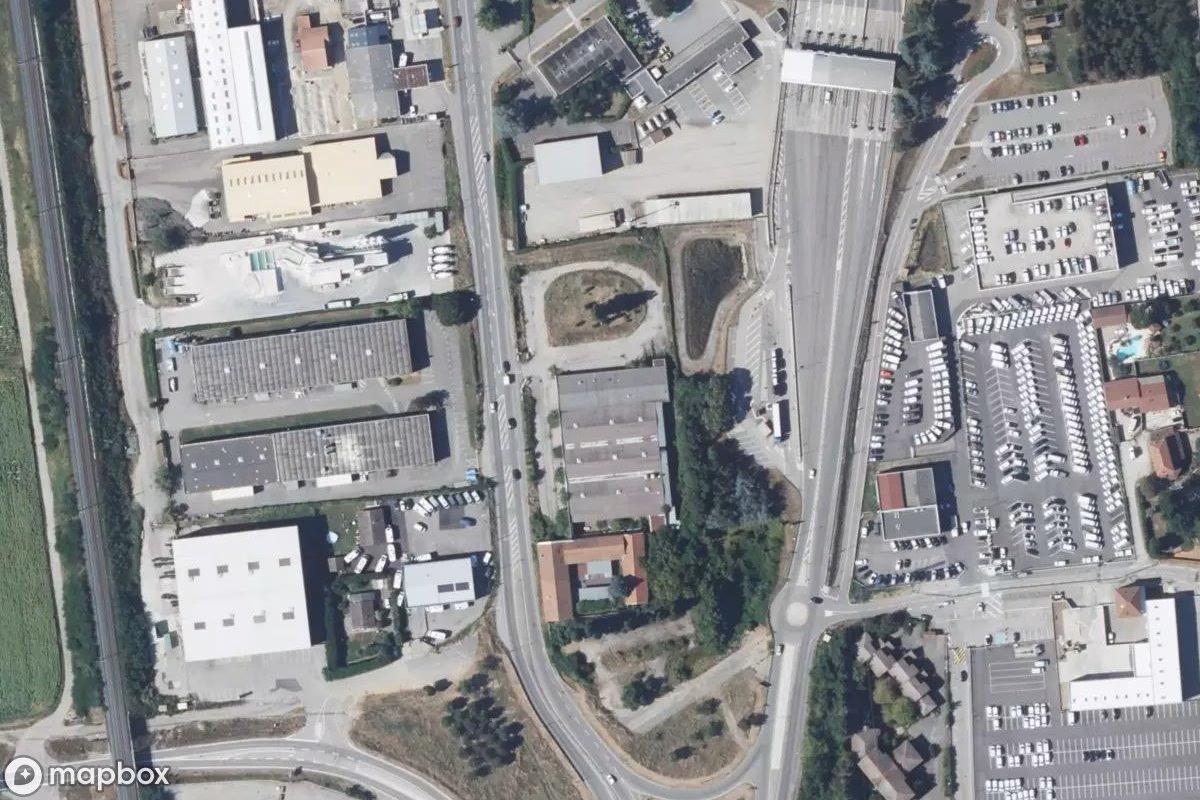 Vista aérea por satélite de Lagerhaus Chanas, un Almacén abandonado en Chanas, Francia