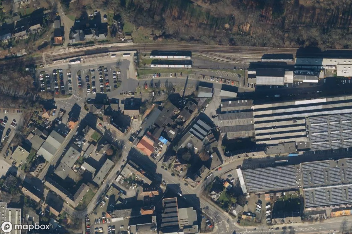 Satellitbillede set fra luften af Fabrik, et forladt Fabrik i Mettmann, Tyskland