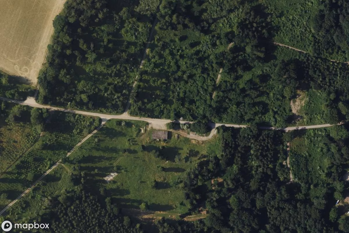 Satellitbild från luften av Bunker, en övergiven Bunker i Linz, Österrike