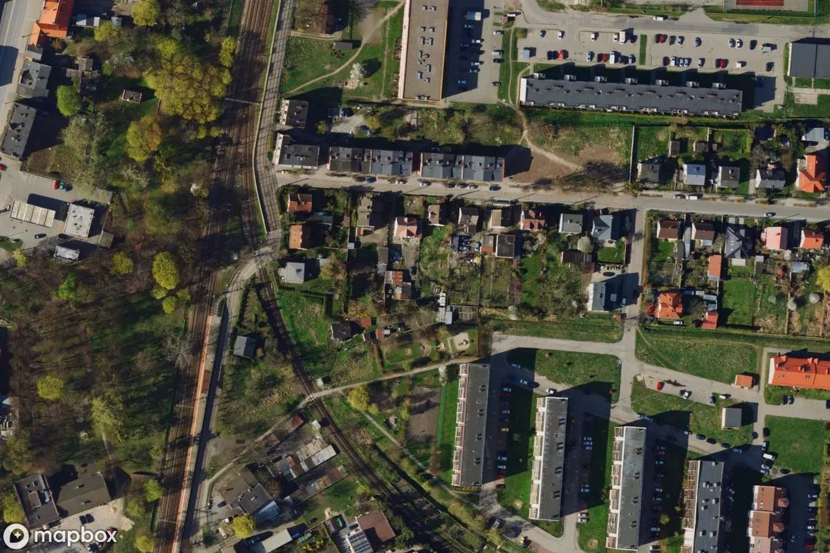 Satelitarny widok z lotu ptaka Haus, opuszczone  w Gdańsk, Polska