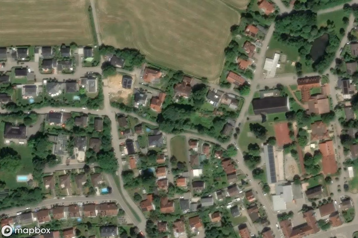 Aerial satellite view of Wohnhaus, an abandoned Residence in Aystetten, Germany