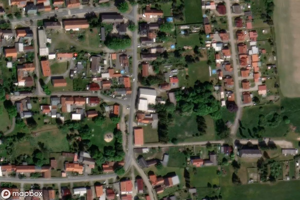 Aerial satellite view of Ferienheim, an abandoned  in Harzgerode, Germany