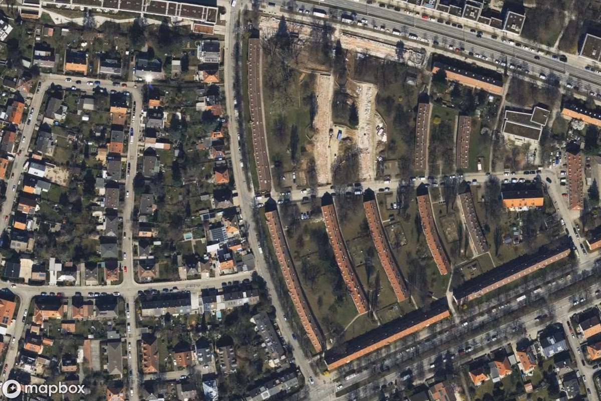 Műholdas légi felvétel Siedlung helyszínről, egy elhagyatott  itt: Munich, Németország