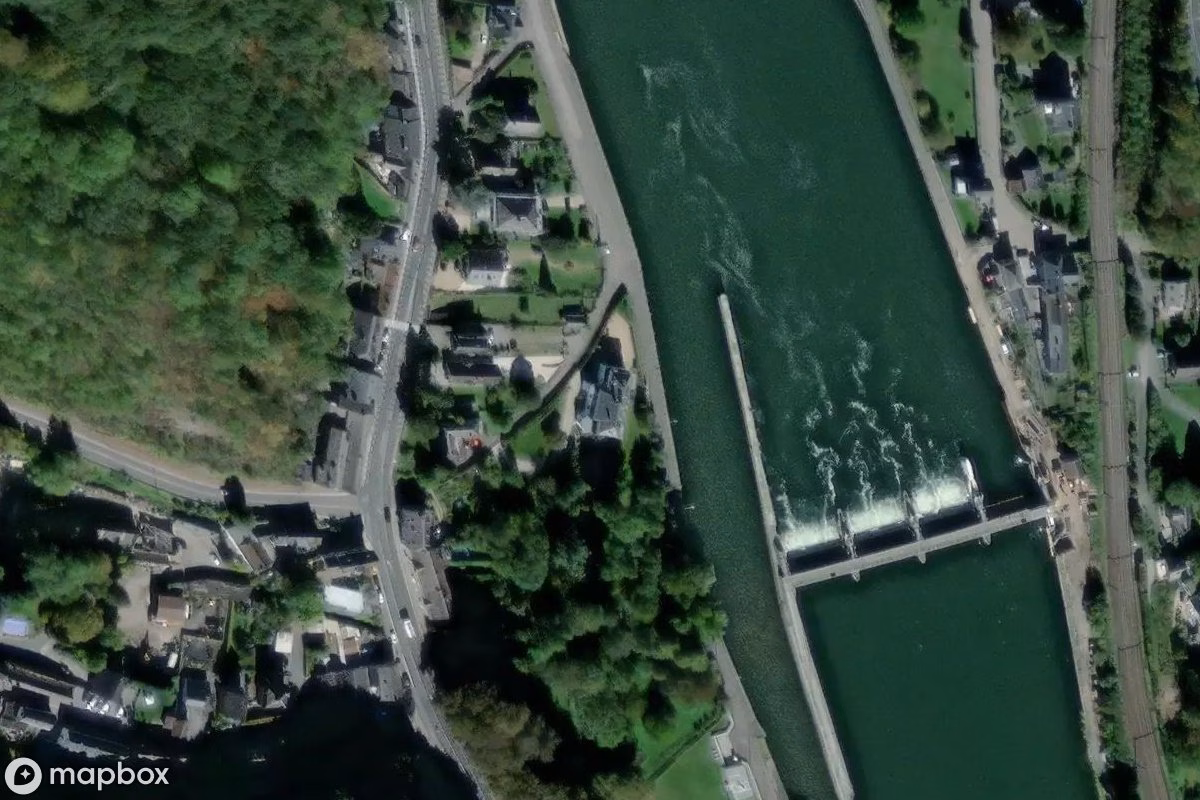 Aerial satellite view of Zahnarzthaus, an abandoned  in Profondeville, Belgium