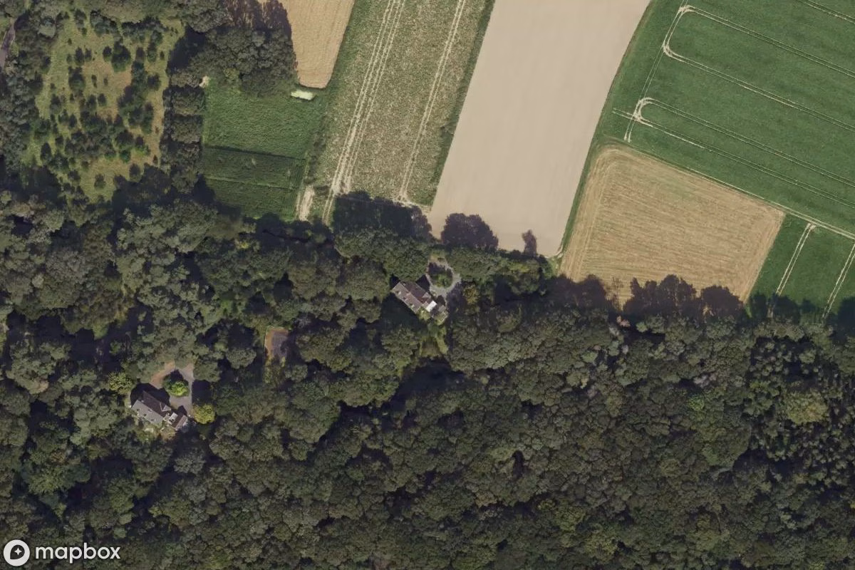 Satelitní letecký pohled na Villa, opuštěné Obytný dům v Mönchengladbach, Německo