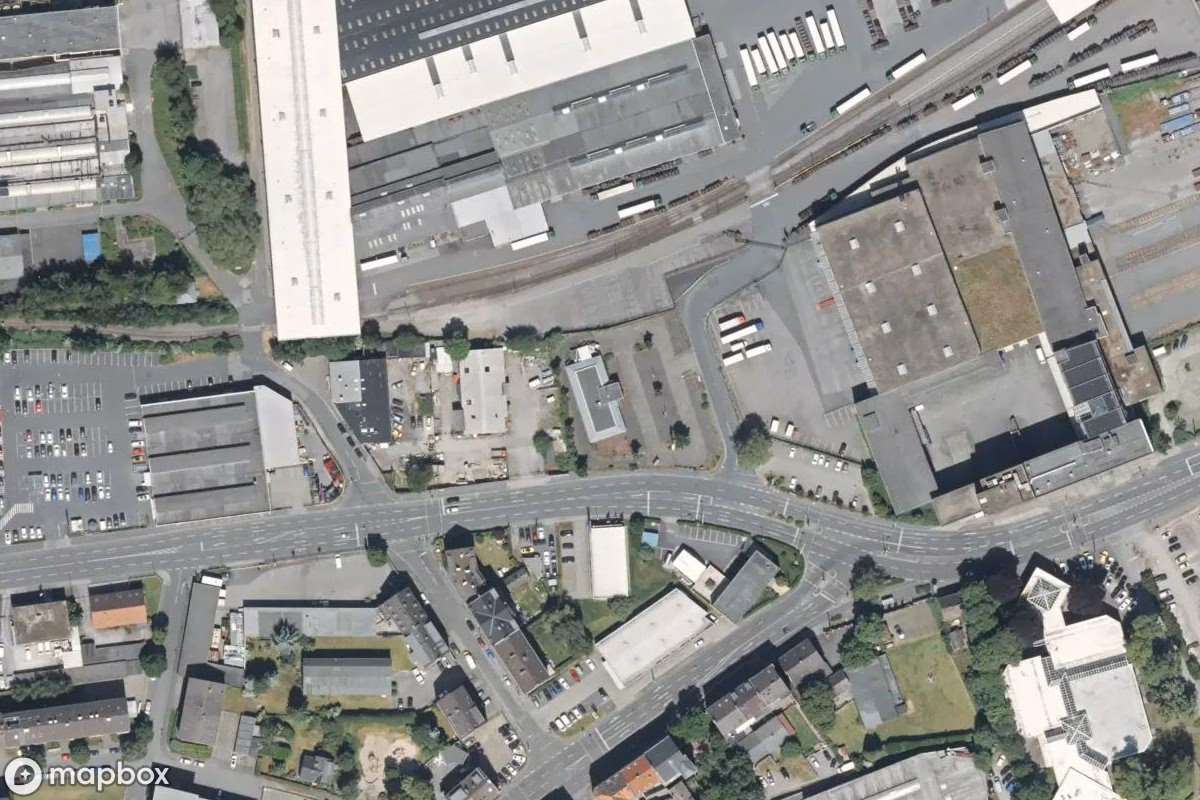 Satellitbillede set fra luften af Burger King, et forladt Restaurant i Hagen, Tyskland