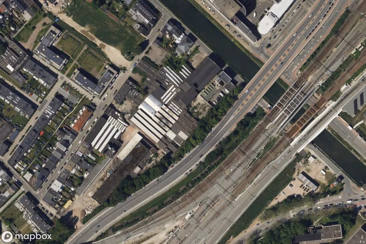 Satellitenansicht von Fabrik, eine verlassene Fabrik in Mechelen, Belgien