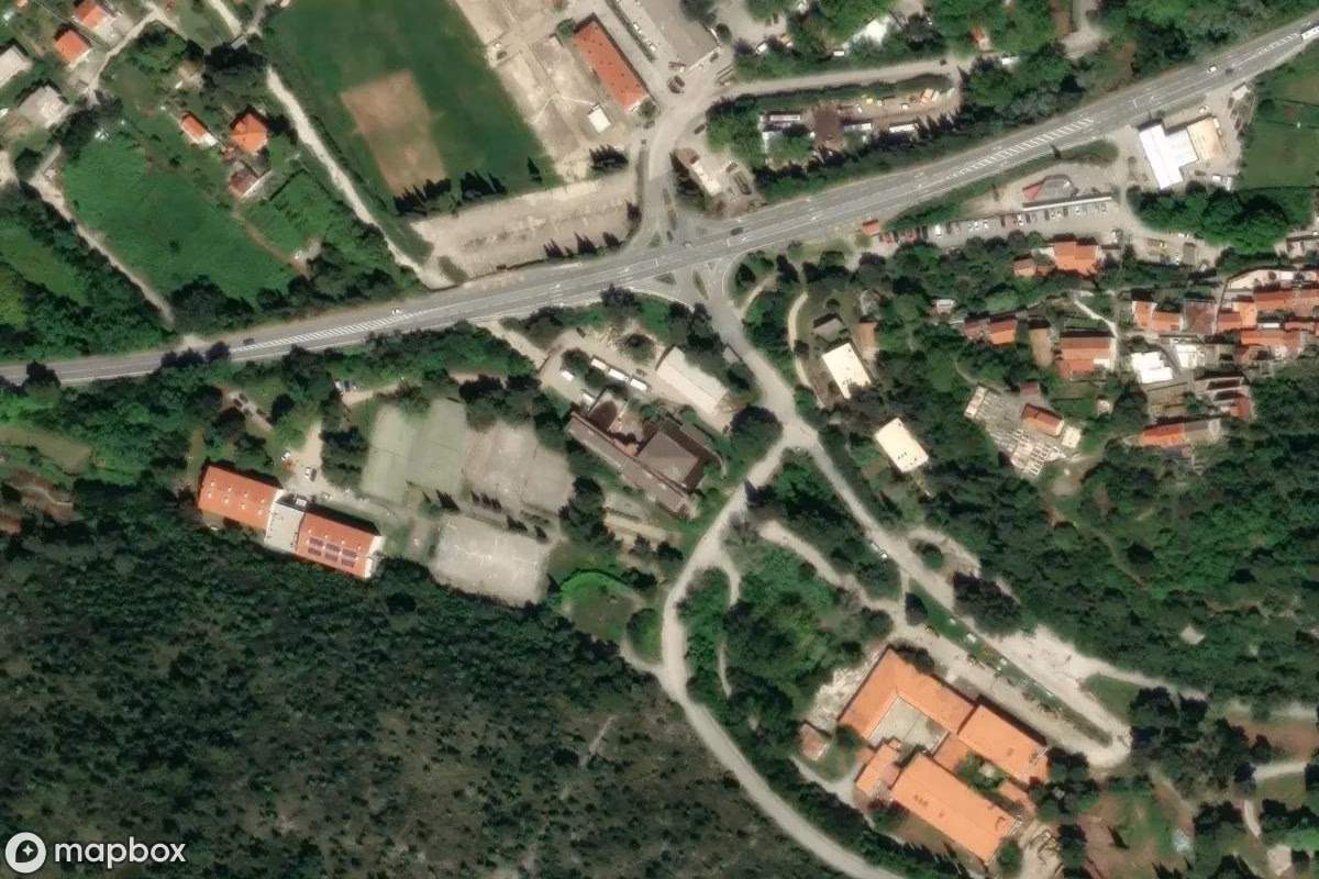 Aerial satellite view of Haus, an abandoned  in Kupari, Croatia