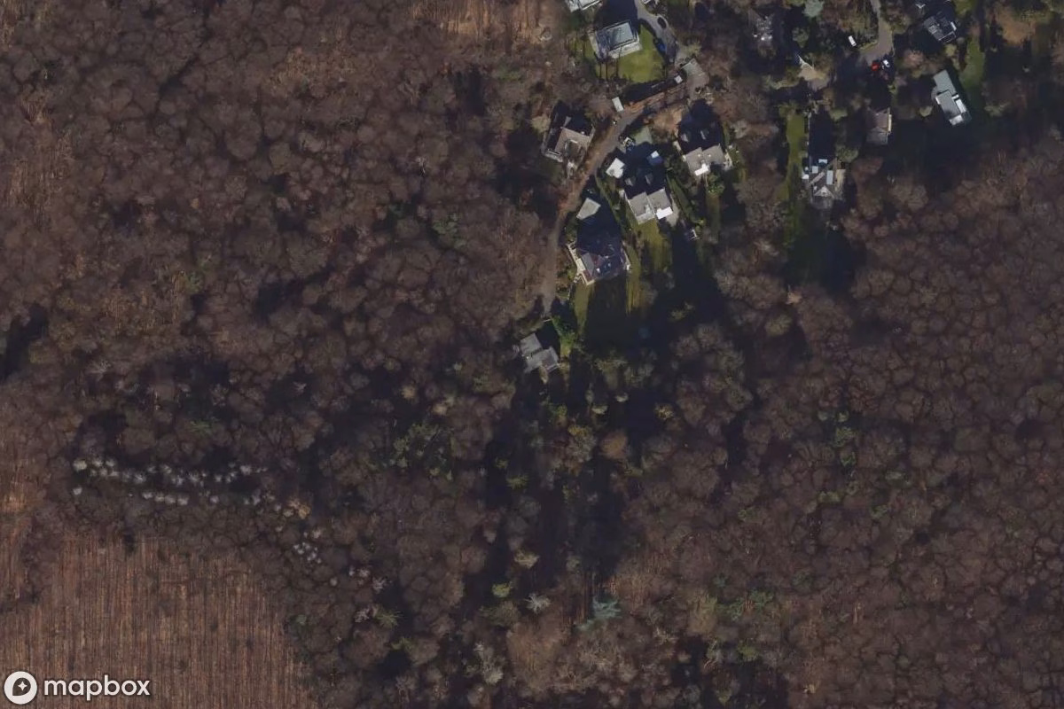 Vue aérienne satellite de Villa, un Résidence abandonné à Bonn, Allemagne