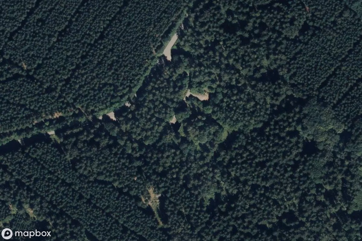 Aerial satellite view of Bunker, an abandoned Bunker in Borstendorf, Germany