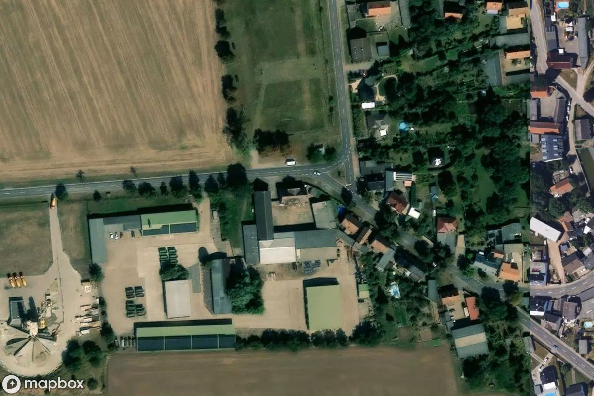 Vista aérea por satélite de Wohnhaus, un Residencia abandonado en Wanzleben-Börde, Alemania