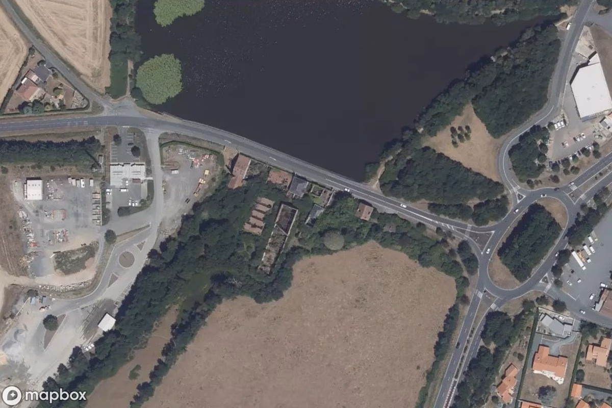 Satelitarny widok z lotu ptaka Gerberei, opuszczone Fabryka w Cholet, Francja