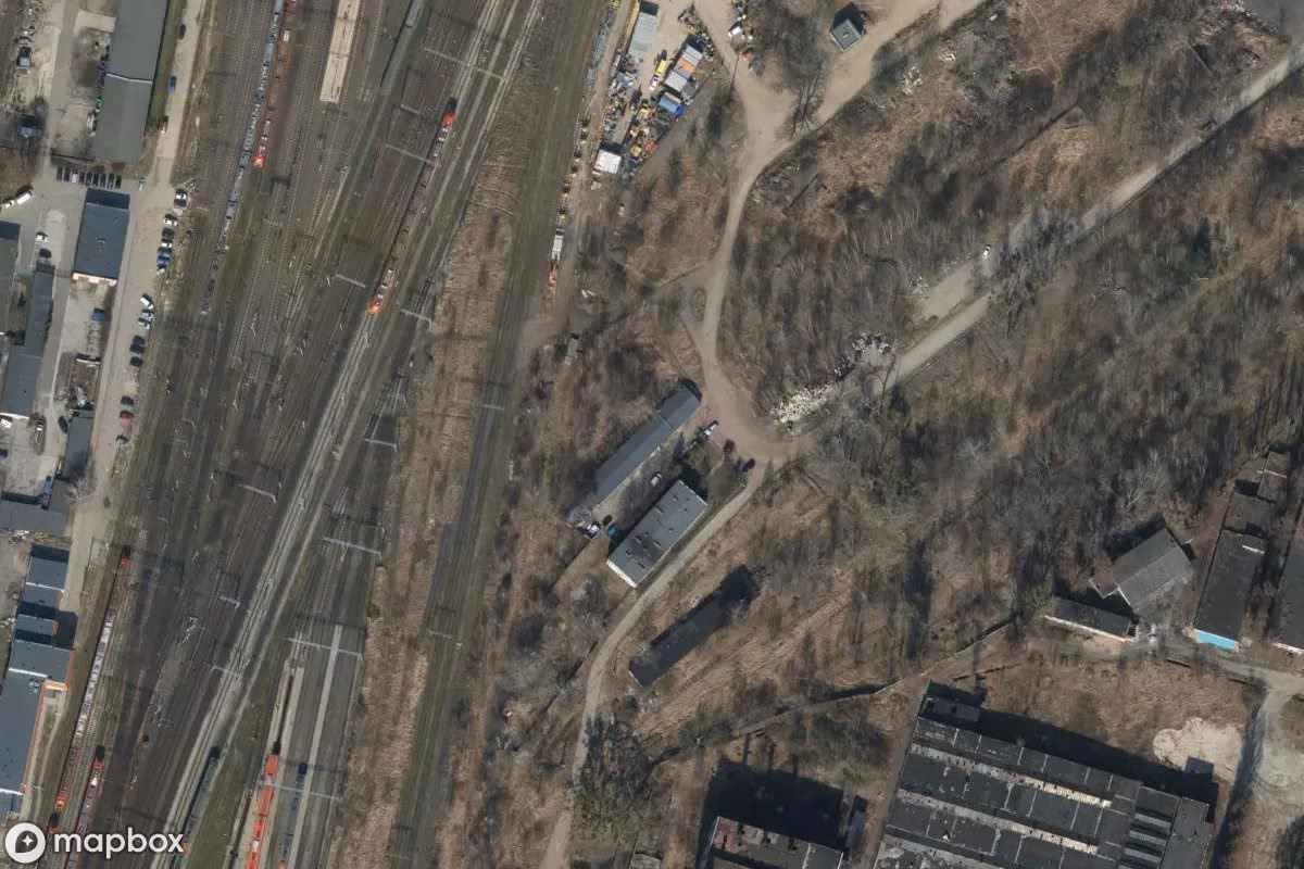 Satellitbillede set fra luften af Zntk, et forladt Fabrik i Poznan, Polen