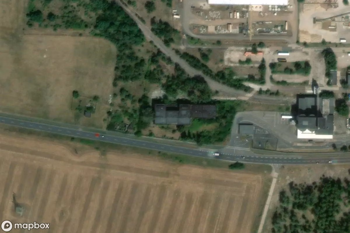 Vue aérienne satellite de Umspannwerk, un Usine abandonné à Coswig (Anhalt), Allemagne