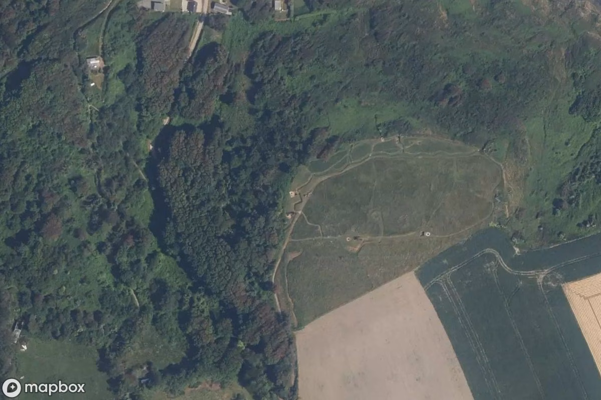 Satellitbillede set fra luften af Bunker, et forladt Bunker i Colleville-sur-Mer, Frankrig