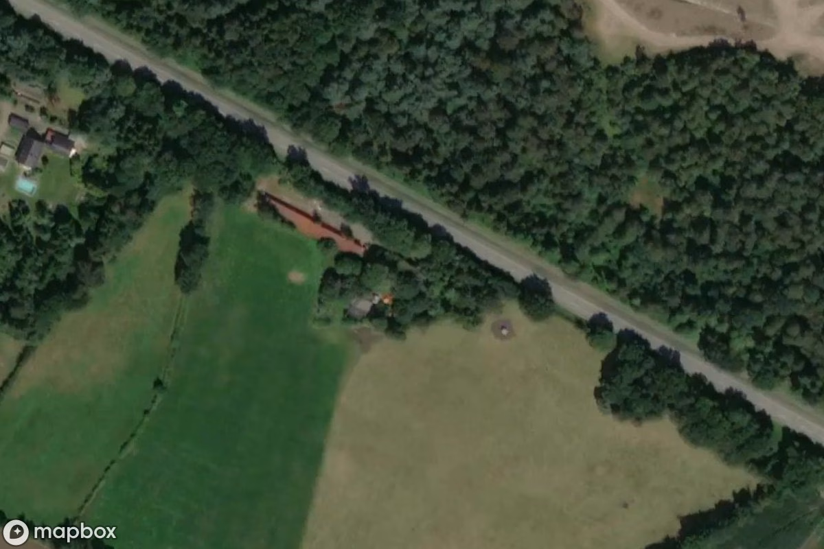 Aerial satellite view of Haus, an abandoned  in Alt Duvenstedt, Germany