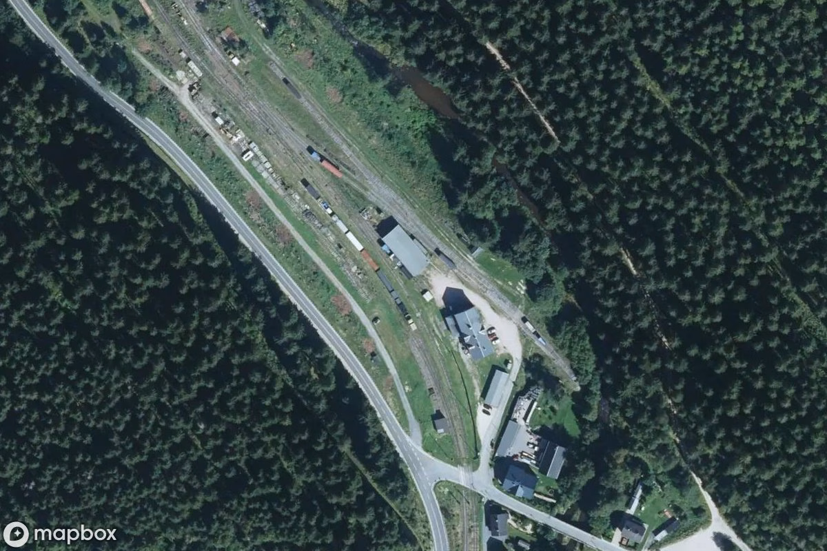 Satellitbillede set fra luften af Eisenbahn, et forladt  i Schönheide, Tyskland