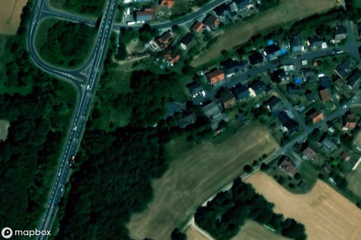 Satellitbillede set fra luften af Gaststätte, et forladt Restaurant i Fulda, Tyskland