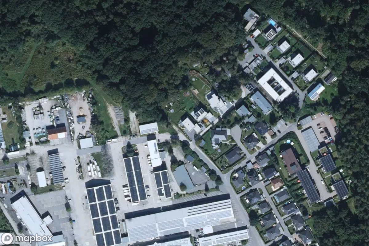 Aerial satellite view of Bunker, an abandoned Bunker in Zwickau, Germany