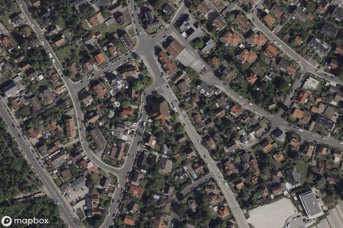 Aerial satellite view of Luftschutzbunker, an abandoned Bunker in Fürth, Germany