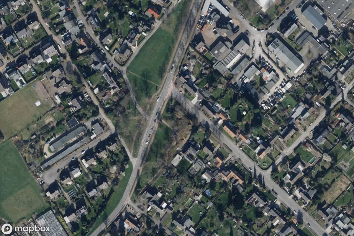 Aerial satellite view of Hochbunker, an abandoned Bunker in Krefeld, Germany