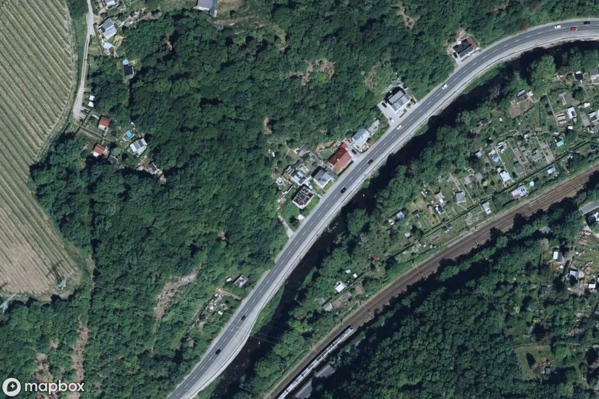 Vue aérienne satellite de Haus, un Ruine abandonné à Dresden, Allemagne