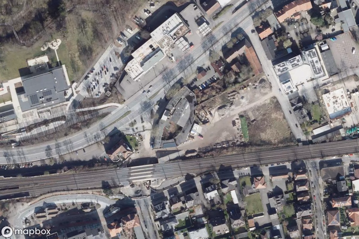 Aerial satellite view of Autohaus, an abandoned  in Bad Oeynhausen, Germany
