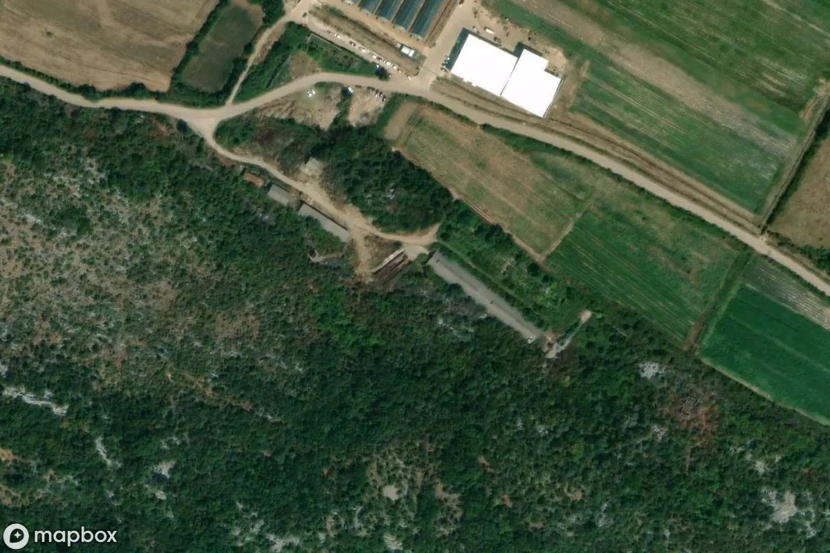Aerial satellite view of Lost Place, an abandoned  in Ambula, Montenegro