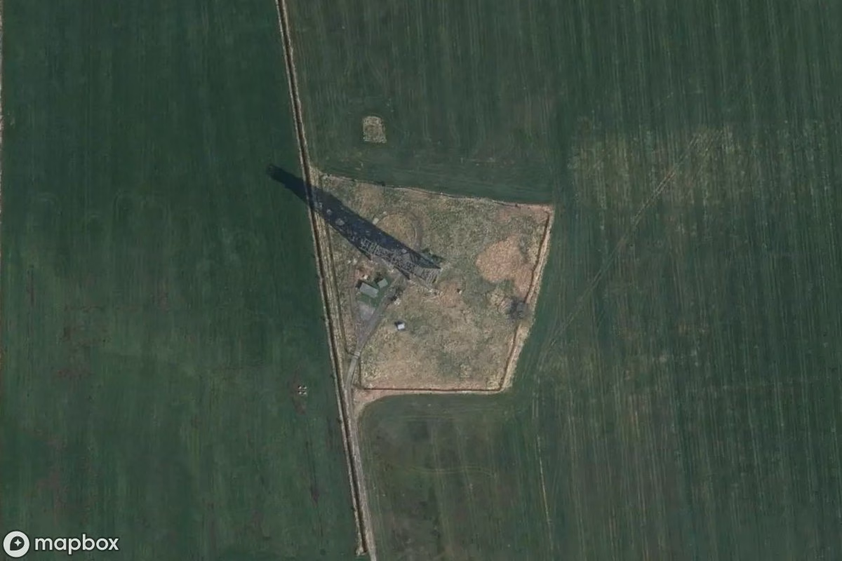 Aerial satellite view of Kurzwellen-Versuchsanlage, an abandoned Industrial Site in Brück, Germany